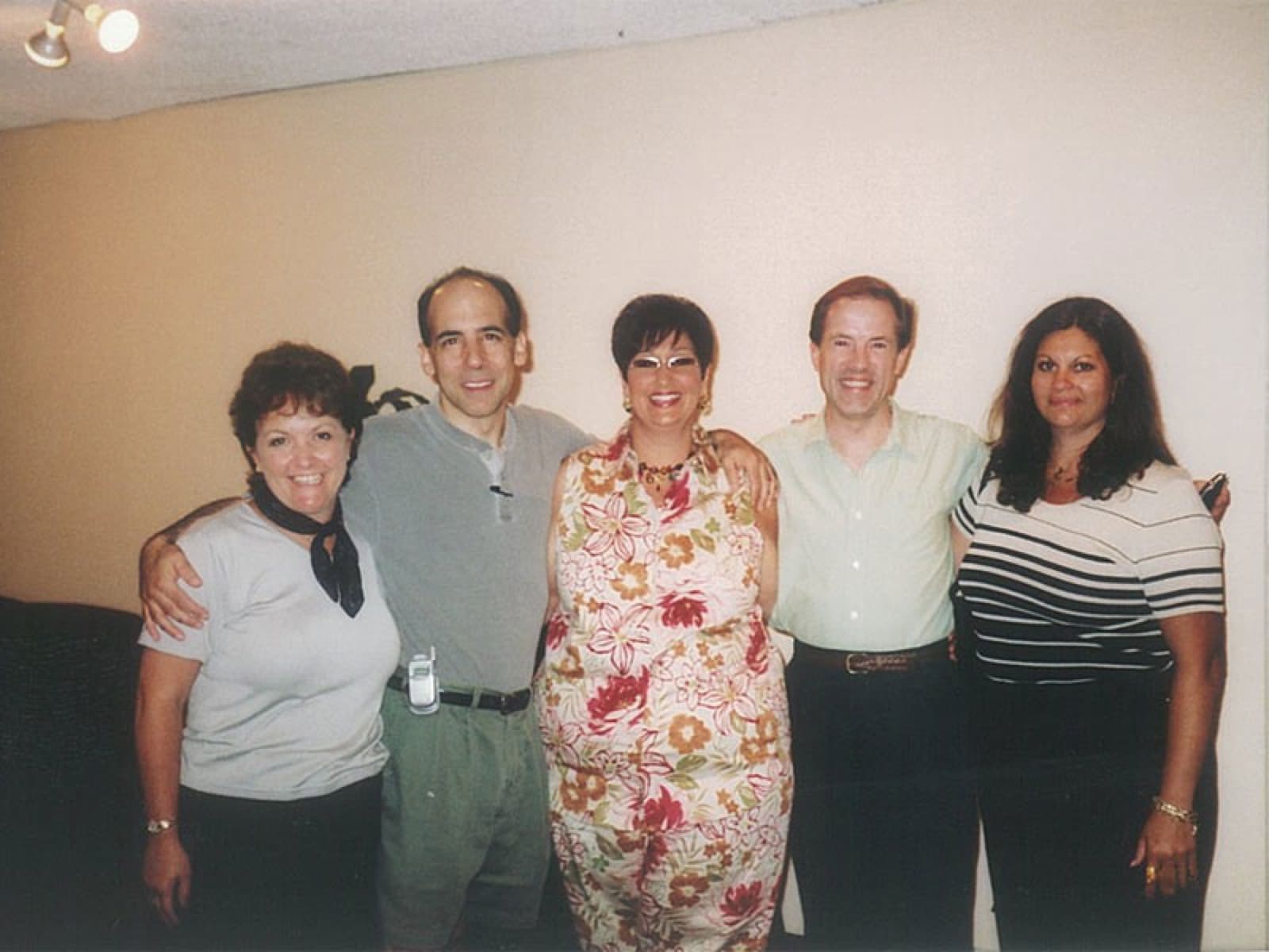 Chaz Esposito backstage with four friends of the show